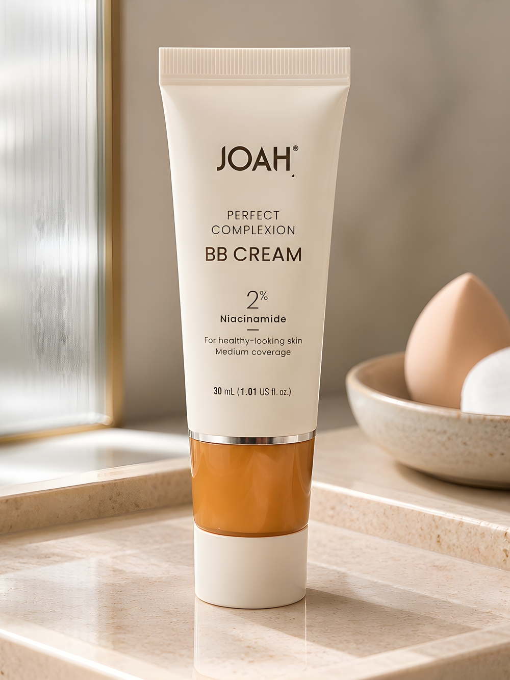 JOAH Perfect Complexion BB Cream w/2% Niacinamide-Tan w/warm Undertones